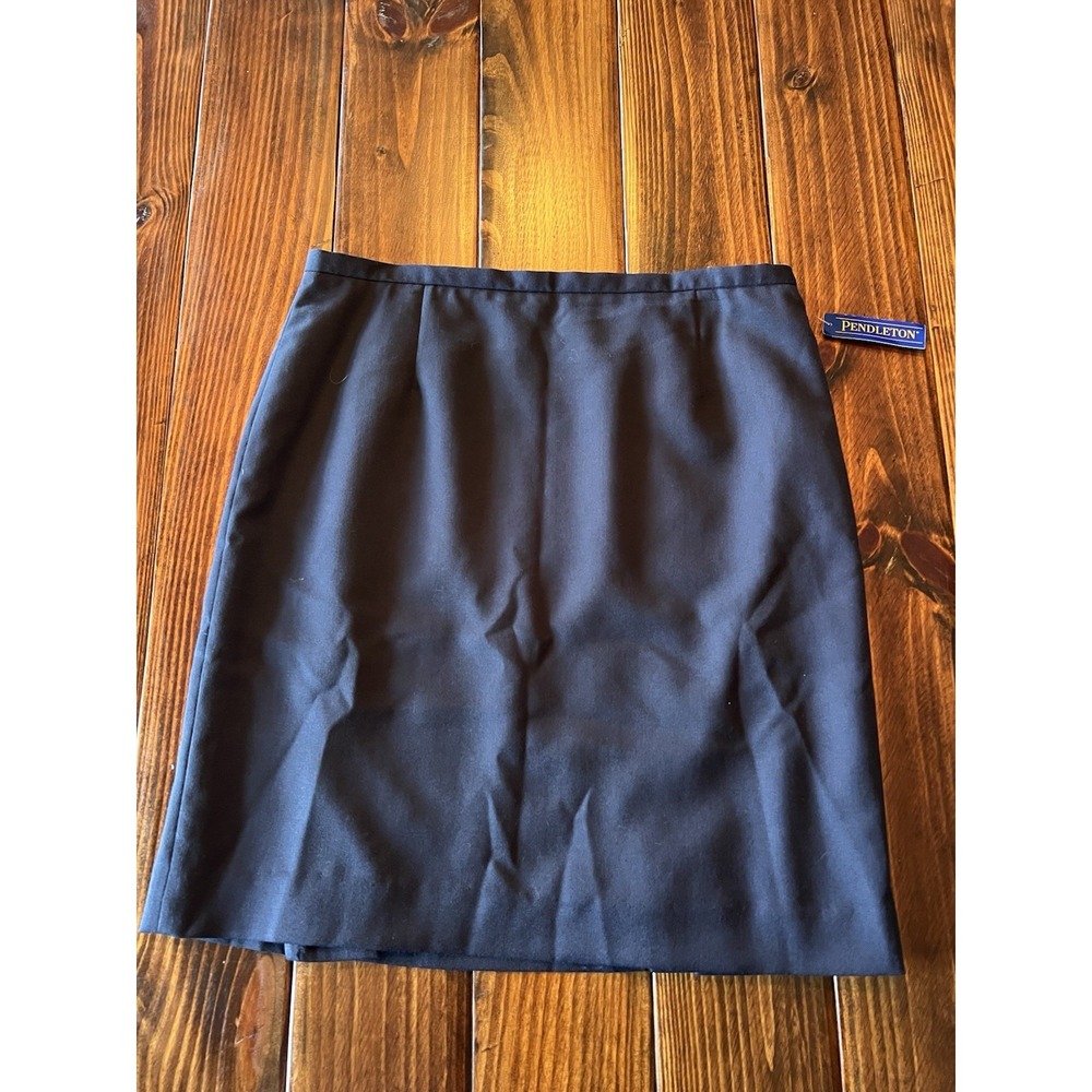Pendleton Wool Pencil Skirt Black Pockets USA Academia Preppy Career Sz 16